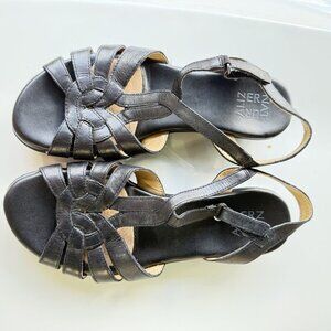 NATURALIZER Black Strap Namora Huarache Sandals Size 8.5 Summer Vacation Comfy B